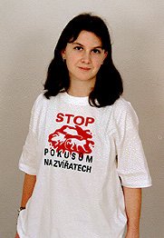 D�vka v tri�ku Stop pokus�m... /12kB