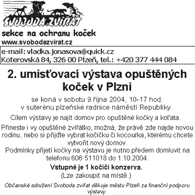2. umisovsac vstava oputnch koek v Plzni (14 kB)