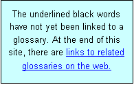 Textové pole: The underlined black words have not yet been linked to a glossary. At the end of this site, there are links to related glossaries on the web.