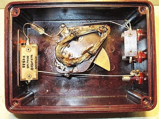Krystalový přijímač s diodou a vf bezjádrovou cívkou