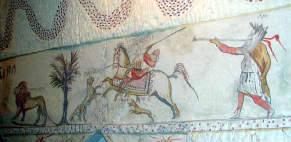 Jezdec na koni lov� leoparda (21 kB)